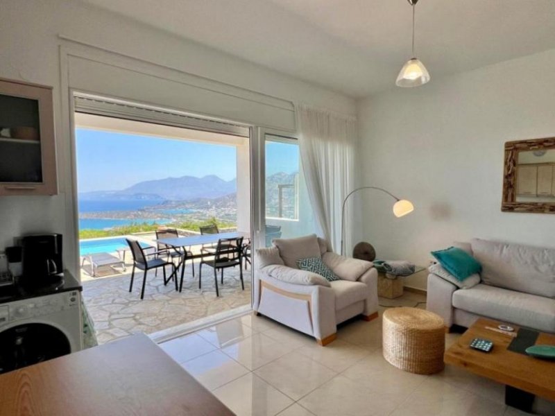 Kalo Chorio bei Agios Nikolaos MIT VIDEO! Kreta, Kalo Chorio: Elegante freistehende Villa mit Meerblick zu verkaufen Haus kaufen